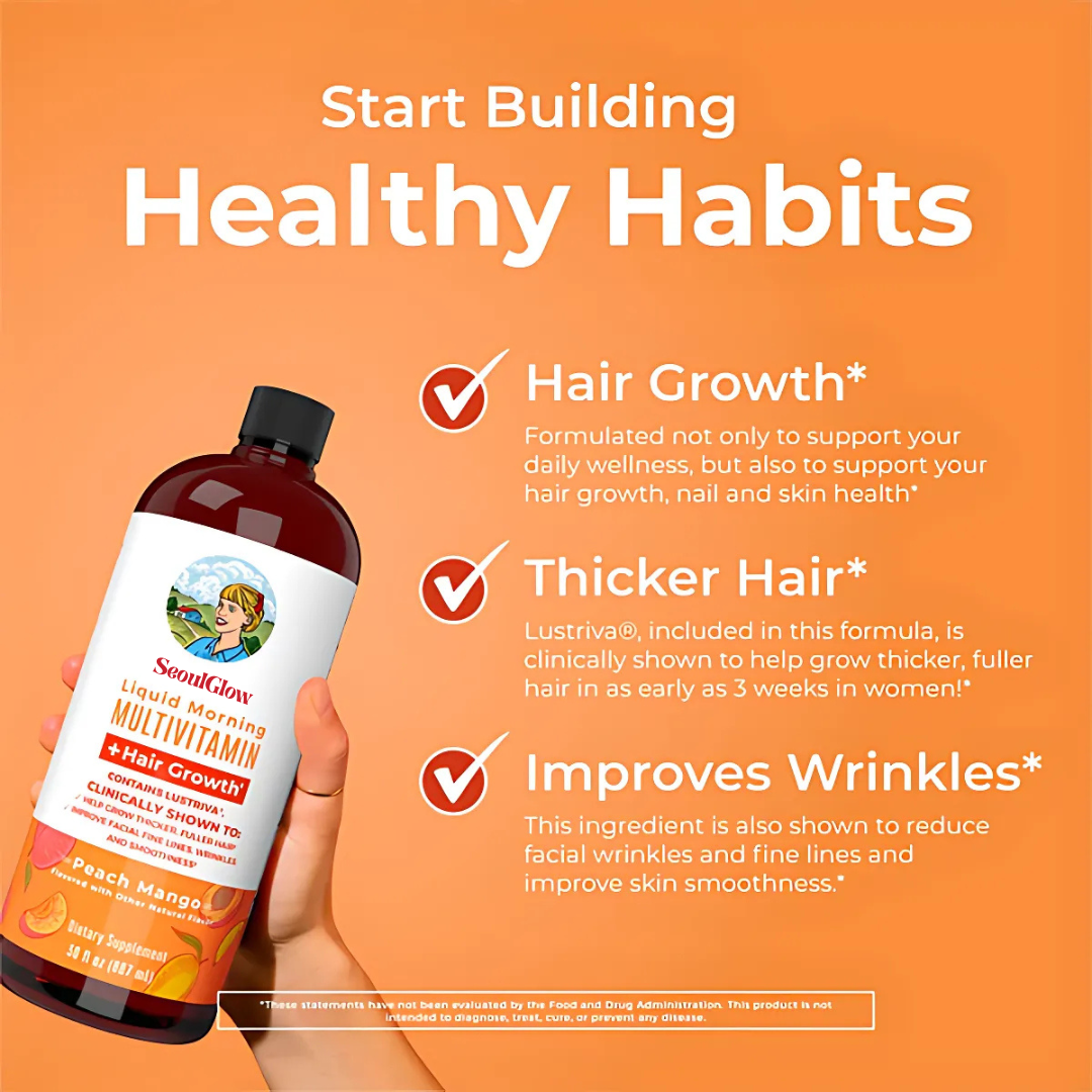 SeoulGlow™ 450ml Hair Growth Multivitamin | Peach Mango