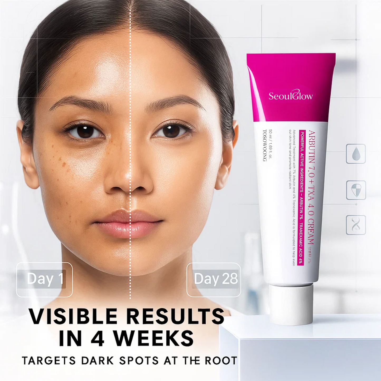 SeoulGlow™ Revive Cream: Abutin 7% + Traneaxamic Acid 4%