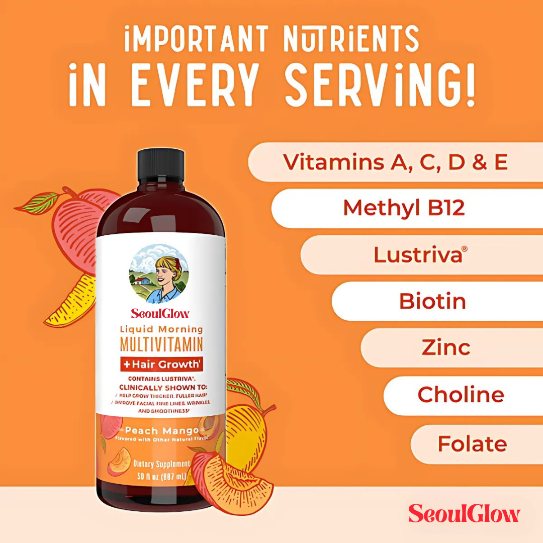 SeoulGlow™ 450ml Hair Growth Multivitamin | Peach Mango