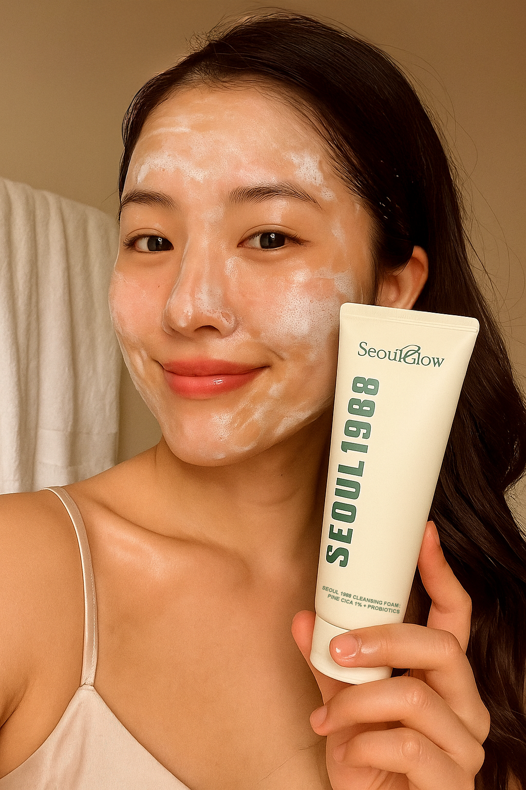 SeoulGlow™ - Cleansing Foam : Pine Cica 1% + Probiotics
