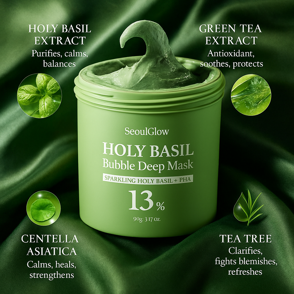 SeoulGlow™ Original Holy Basil Bubble Deep Mask