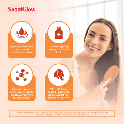 SeoulGlow™ 450ml Hair Growth Multivitamin | Peach Mango