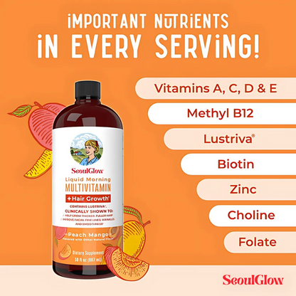 SeoulGlow™ 450ml Hair Growth Multivitamin | Peach Mango