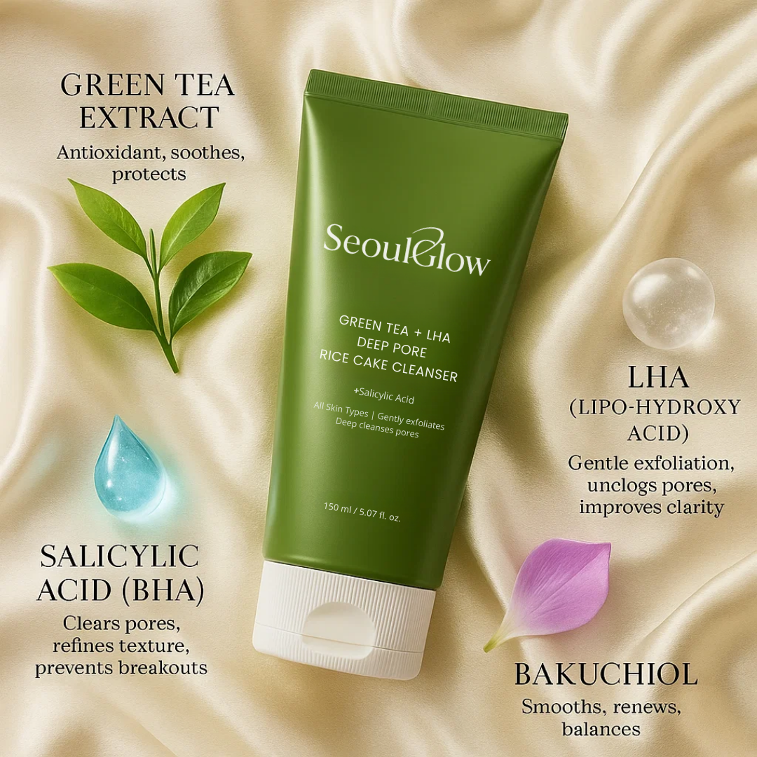 SeoulGlow™  Premium Green Tea + LHA Deep Pore Cleanser
