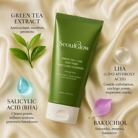 SeoulGlow™  Premium Green Tea + LHA Deep Pore Cleanser