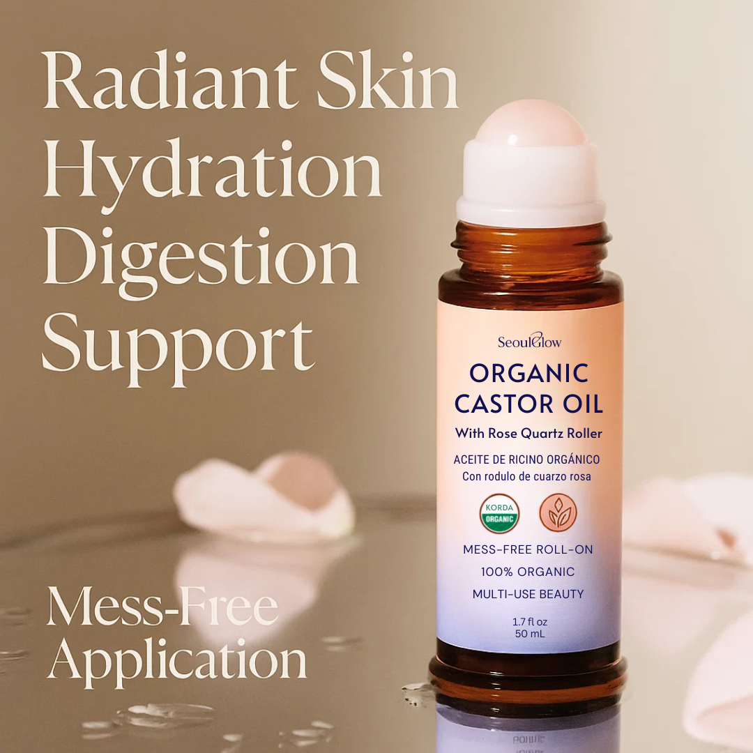Organic Castor Oil With Rose Quarts Roll On