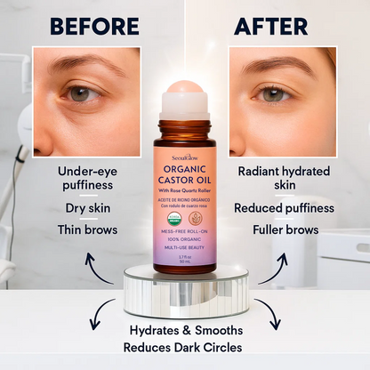 Organic Castor Oil With Rose Quarts Roll On