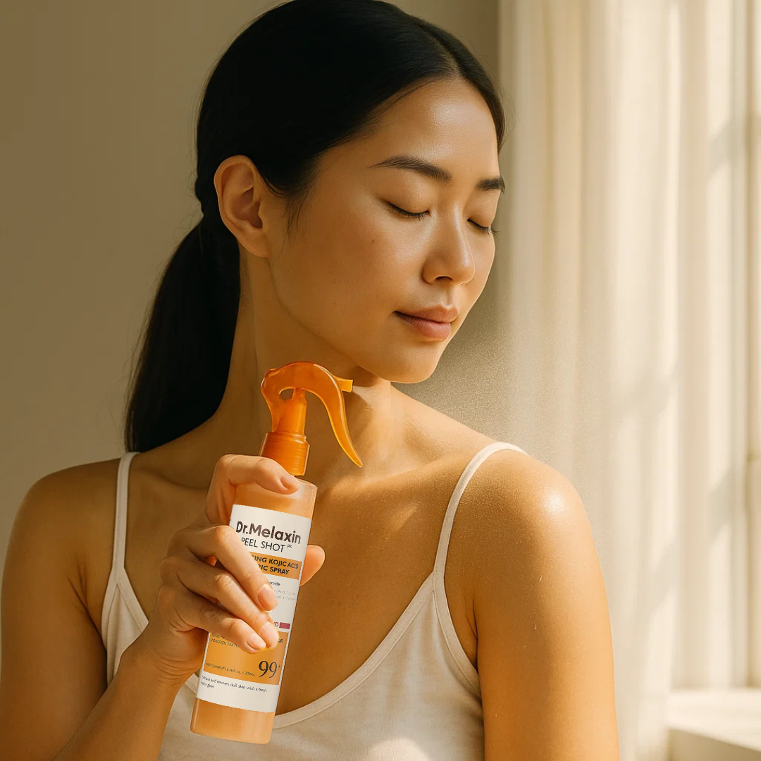 Thousands are Switching from Scrubs & Harsh Peels to the SeoulGlow™ Dr. Melaxin Peel Shot Exfoliating Kojic Acid Turmeric Spray